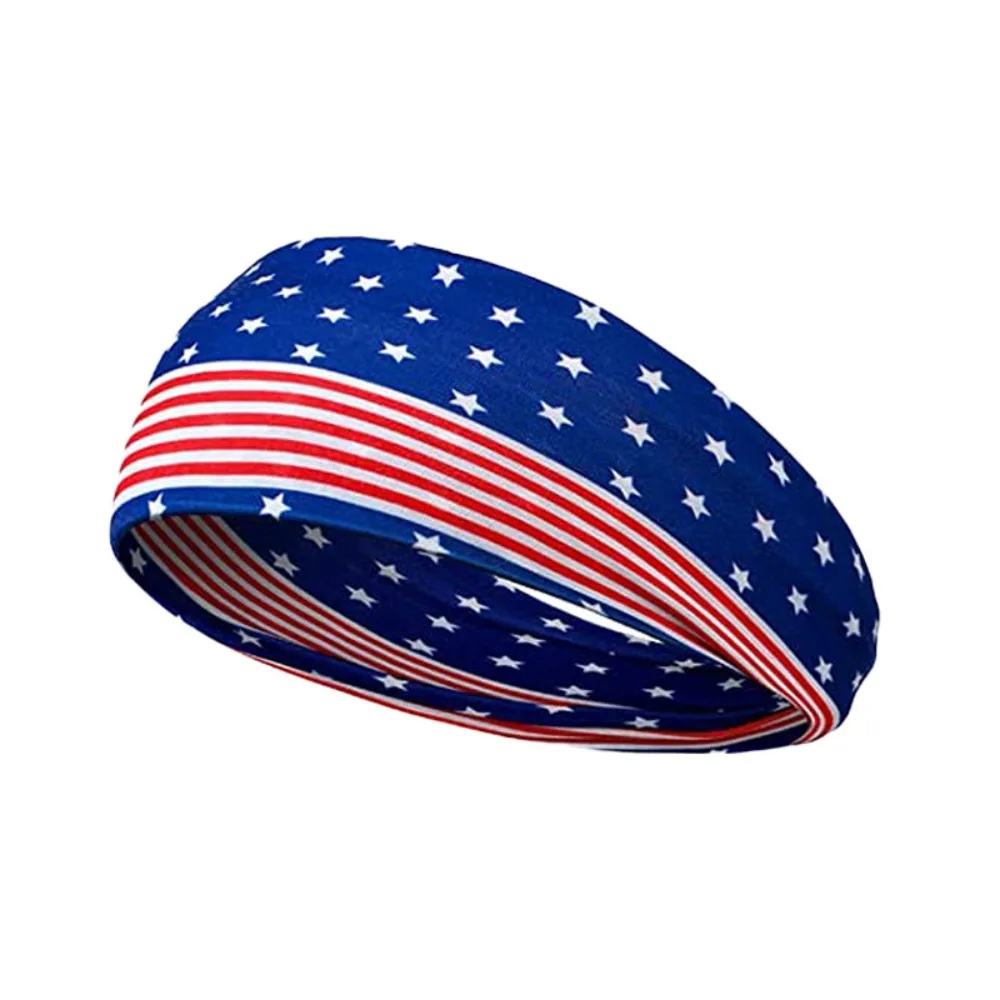 Fashion US Flag Headband Star Pattern Highly Elastic Sports Headband Face Washing Hair Band Sports Accessories