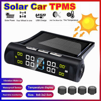 Smart Car TPMS Solar Tyre Pressure Monitoring System Parking Sensors For Cars Temperature Tire Air Pressure Gauge