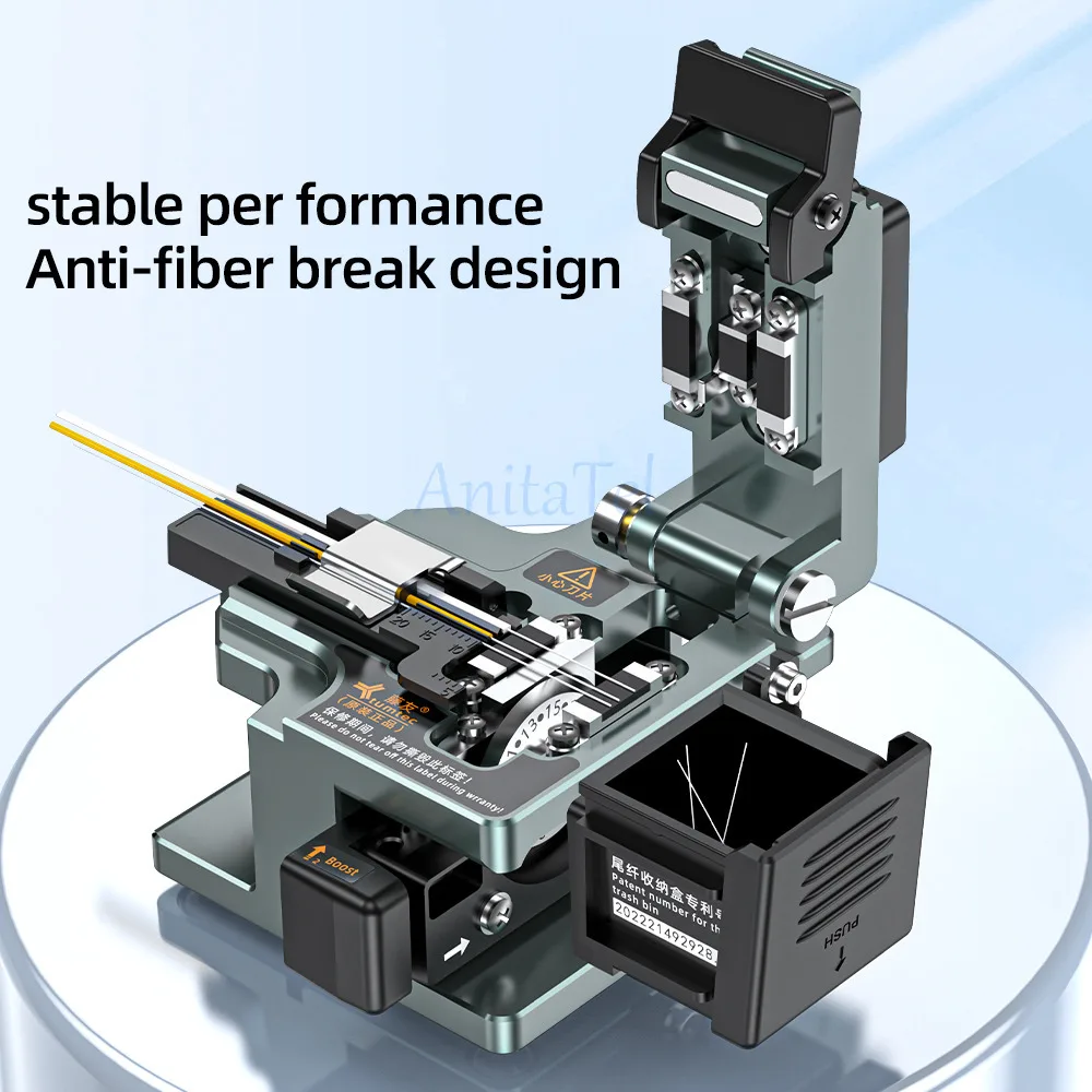 Tumtec A8 Optical Cutter High Precision With Scrap Box 50000 Lifes Fiber Optic Cleaver Cutting