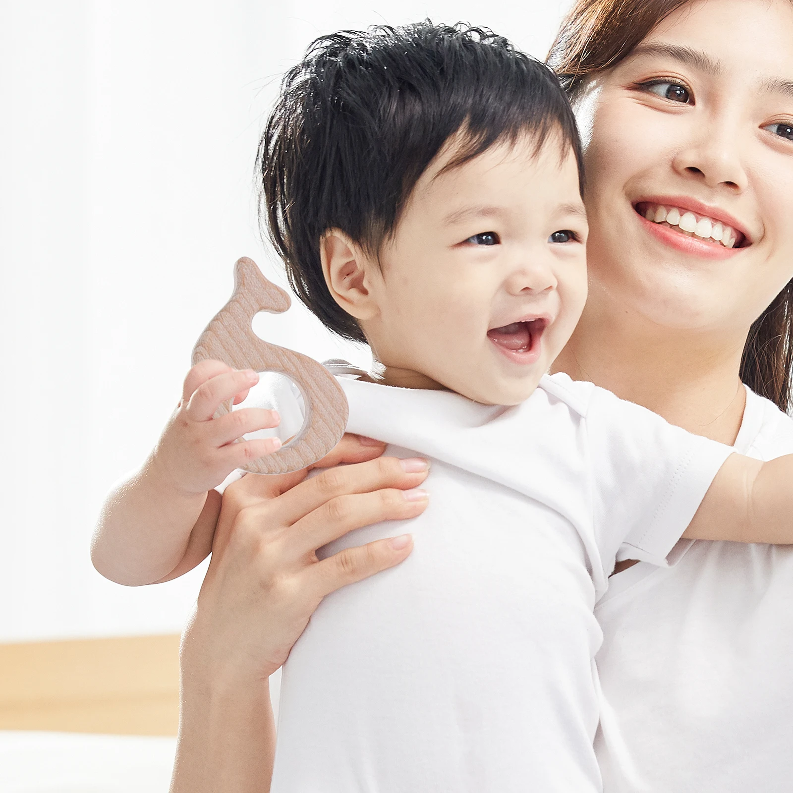 11 szt. Drewnianych Gryzaków dla Niemowląt w Kształcie Zwierzątek z Kreskówek, Gryzak Sensoryczny Uspokajający do Gryzienia dla Niemowląt i Małych Dzieci, na Ząbkowanie