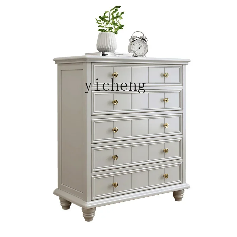 

Solid Wood Chest of Drawers Clothes Closet Wall Cabinet Bedroom Storage Bed Front Cabinet