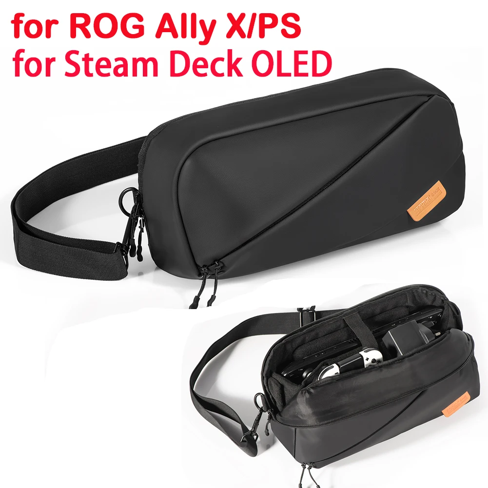 Carrying Case with Pockets Crossbody Shoulder Chest Pouch Protective Travel Case for Switch/PS Portal/Steam Deck OLED/ROG Ally X