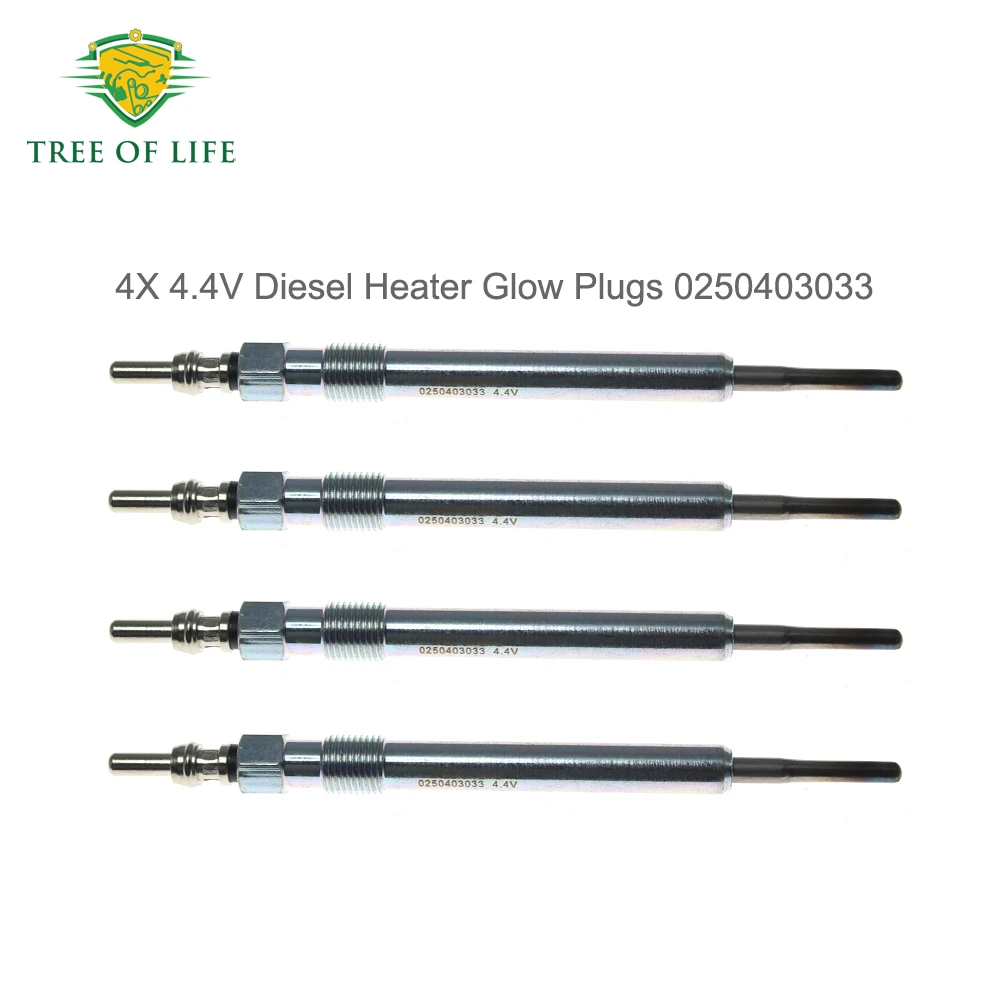 4X 4.4V Diesel Heater Glow Plugs 0250403033 For SAIC Maxus V80 V90 G10 G20 T60 T70 G90 D20 Diesel 2.0T 2019+ C00075448