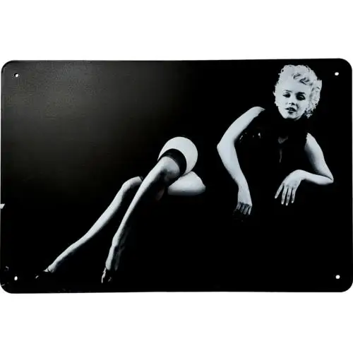 1p,Marilyn Monroe Pinup Metal Sign The Black Sessions Shoot Sexy Image