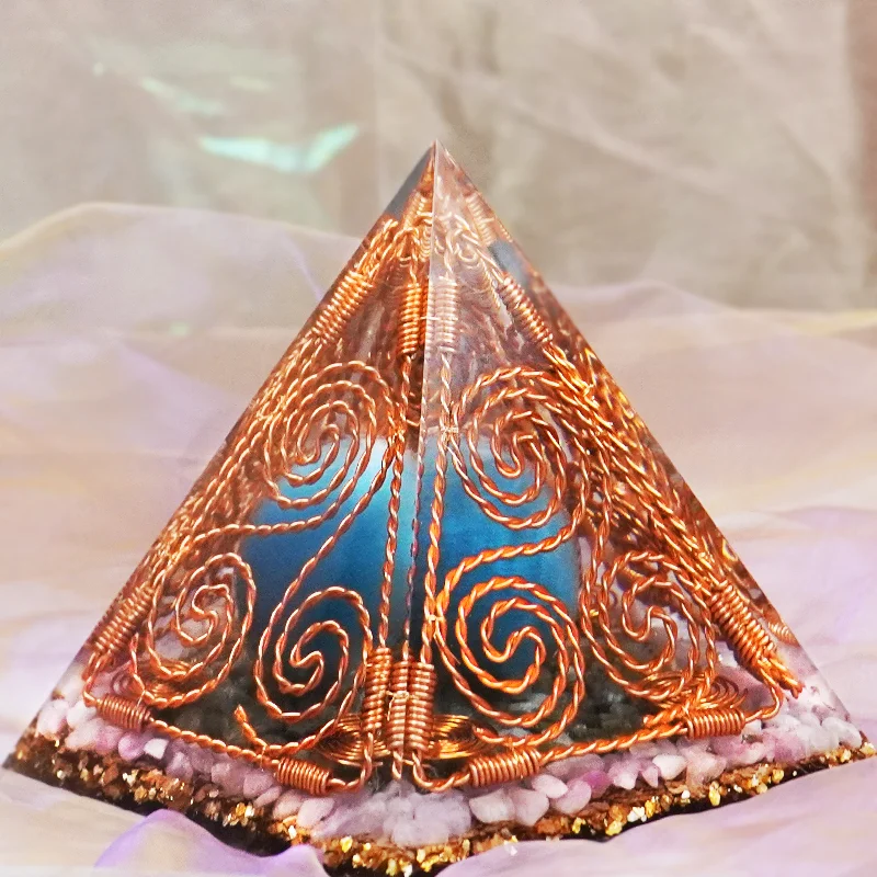 

Triskelion Tensor Style Hidden Measurecrystal Copper Meditation Reiki Orgone Pyramid Energy Generator Practitioner Tool EMF