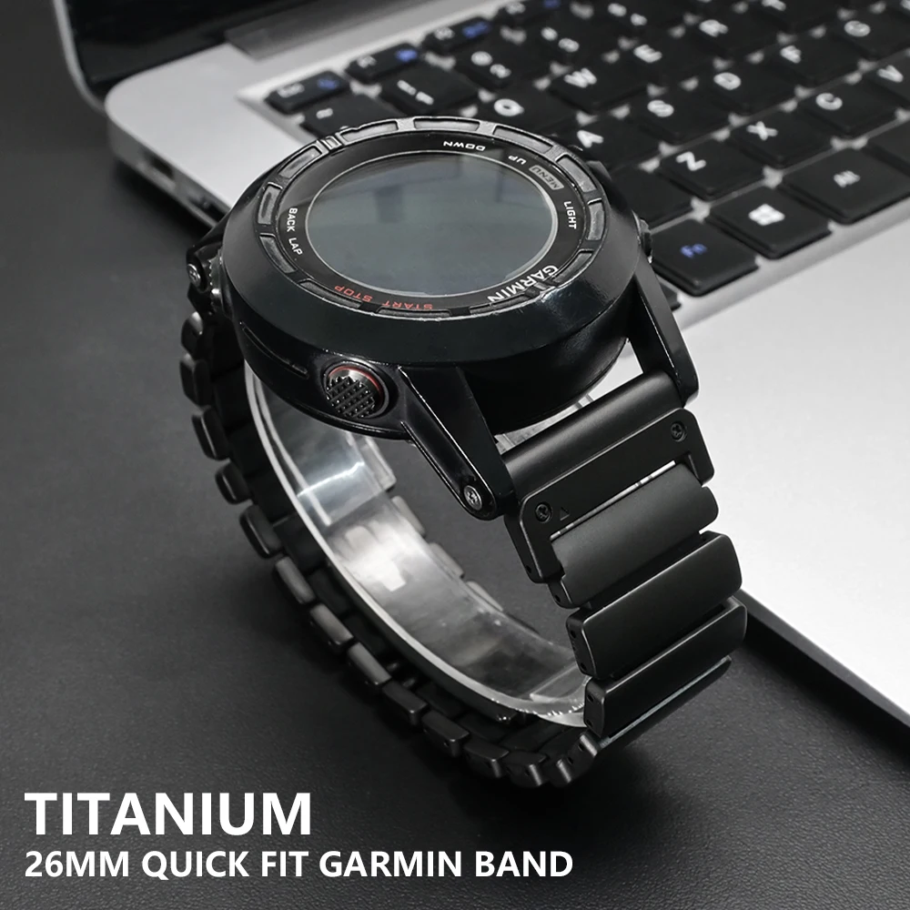 

26mm Titanium Rubber Strap for Garmin Watch Fenix 8 7X Pro 51mm 6X 6Pro 5Plus Band for Garmin Enduro 3 Descent Mk2i Instinct 2X