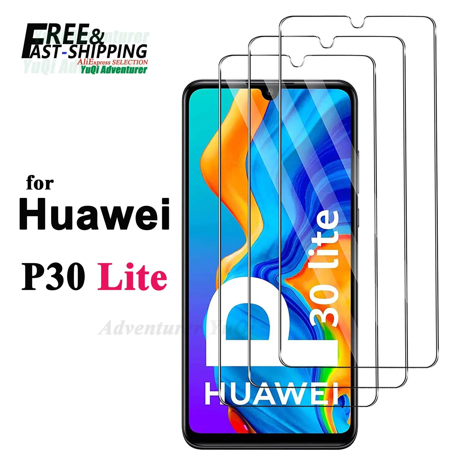 Screen Protector For HUAWEI P30 Lite Tempered Glass  9H HD High Aluminum Crystal Clear Transparent Case Friendly