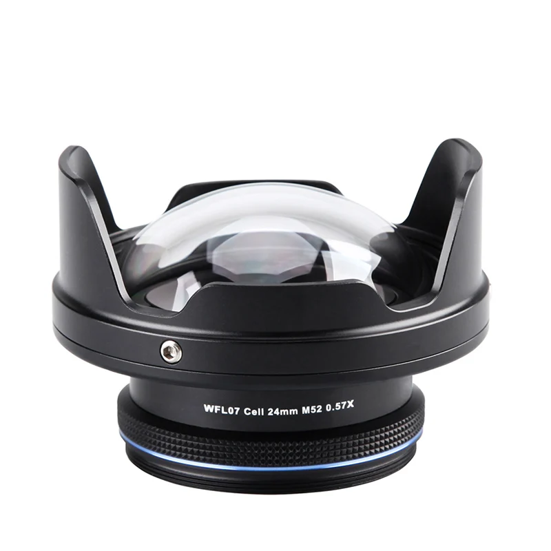 Weefine WFL07 Scuba Diving Waterproof Fisheye Wide Angle Lens M52 24mm for Cell Smart Phone Housing Underwater Photography