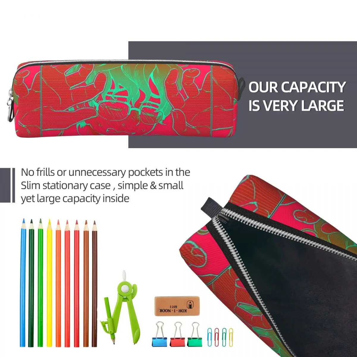 Sewerslvt Pencil Cases Fun Pen Box Bag Student Big Capacity Students School Zipper Pencil Box