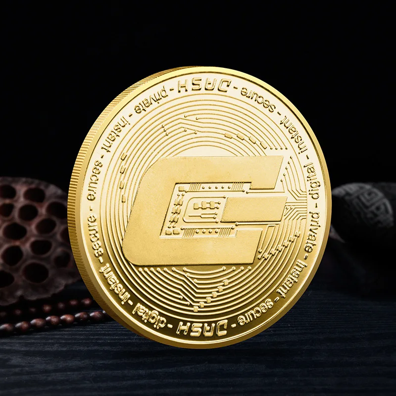 DASH Cryptocoin Cryptocurrency Collectible Coin المادية الذهب لوحة العملات التذكارية