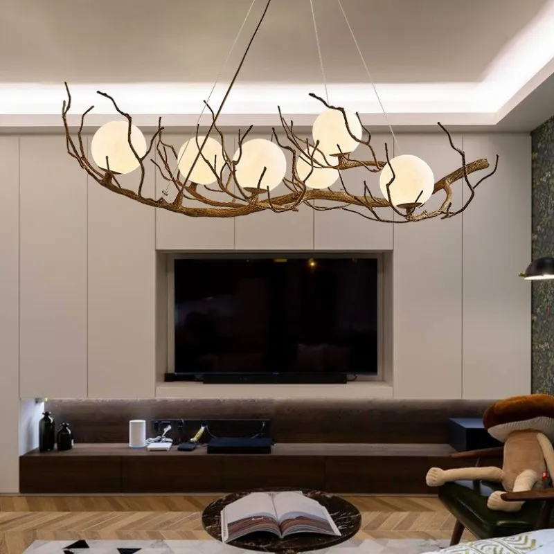 Nordic Retro Simulation Chandelier Personalized Wabi-sabi Style Restaurant Tea Room Hot Pot Shop Decorative Lighting Fixtures