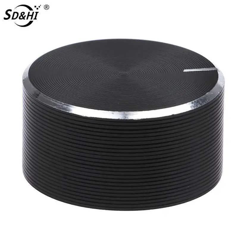1Pcs Black 6mm Potentiometer knobs Caps Knurled Shaft Potentiometer Control Knob Diameter 26x14mm Aluminum Switch Knob