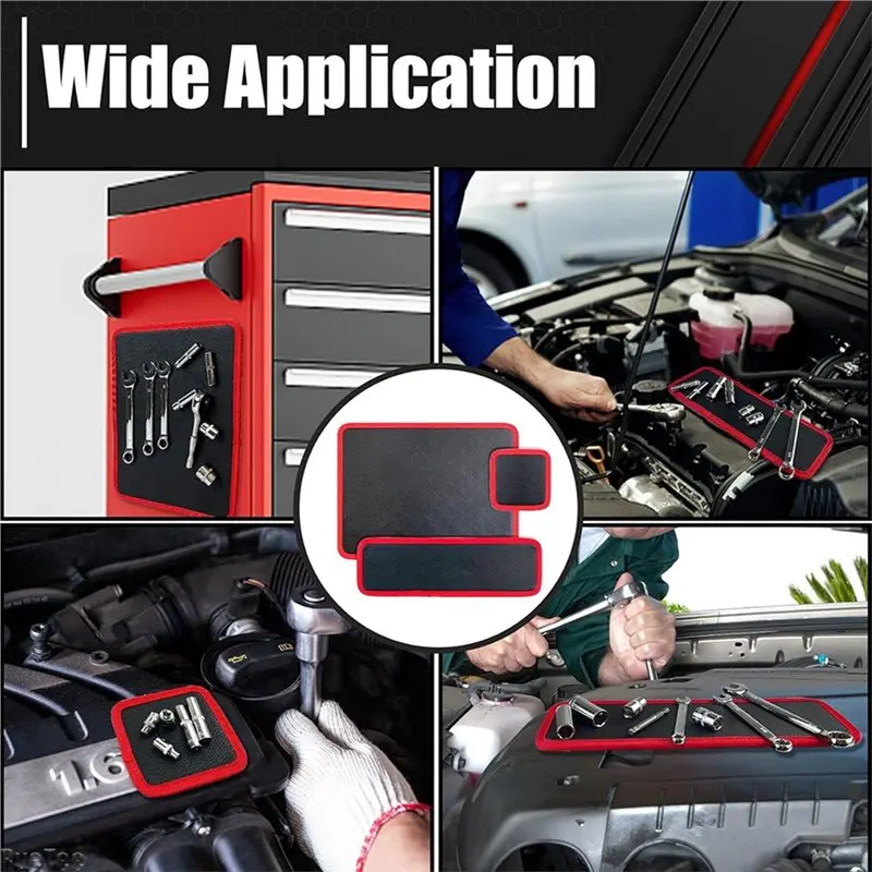 Mechanic Tray Flexible Magnetic Pad And Tool Holder- Portable Storage For Screws, Wrenches Auxiliary Mat Included XL-AT64