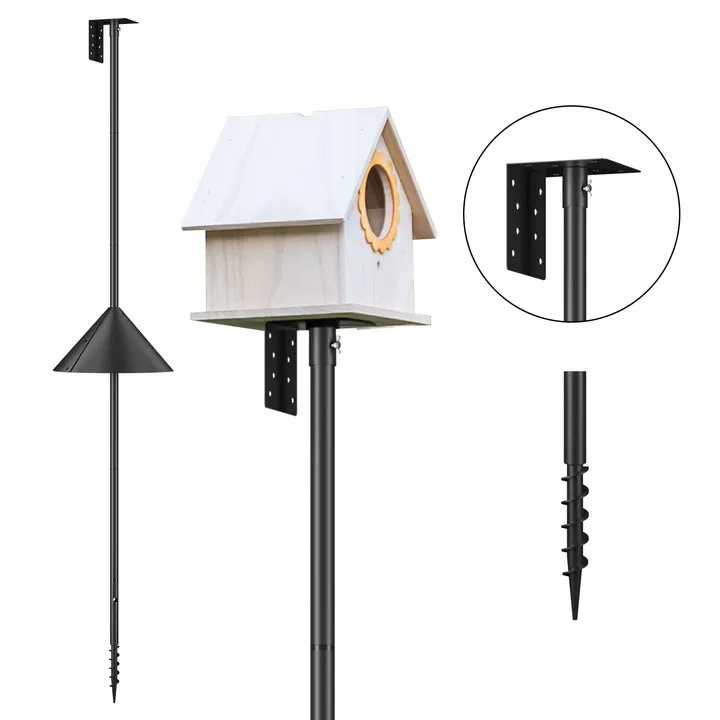 

92 Inch Bird Feeding Station with Squirrel Proof Baffle for Bird Watching,Bird House Pole Mount Kit, (Bird House Not Included)！