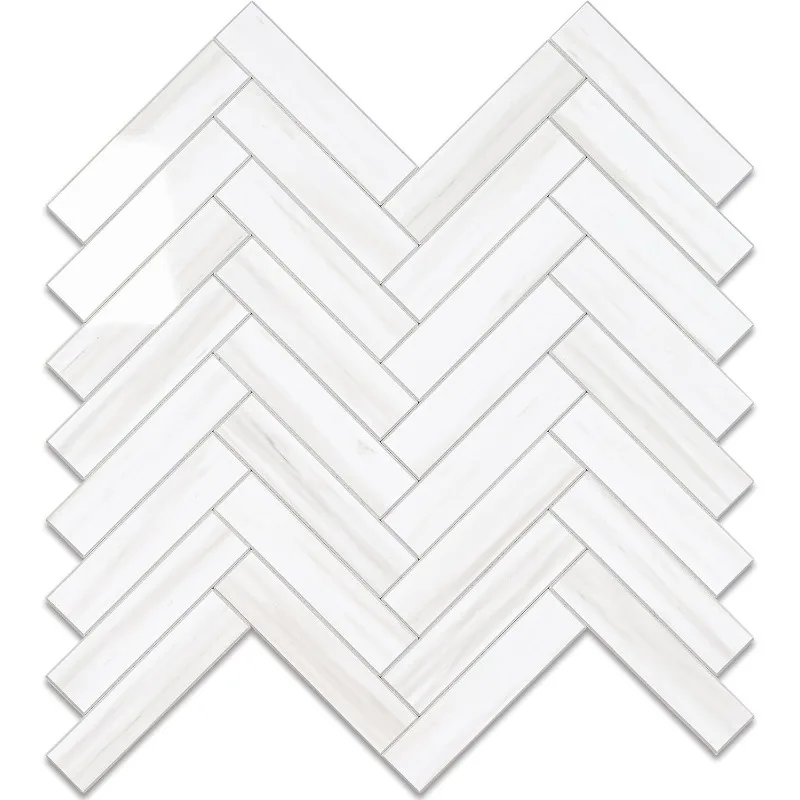 

Peel and Stick Backsplash Tile - 10 Sheets Herringbone PVC Self Adhesive Tiles Stick on Wall Tile for Kitchen