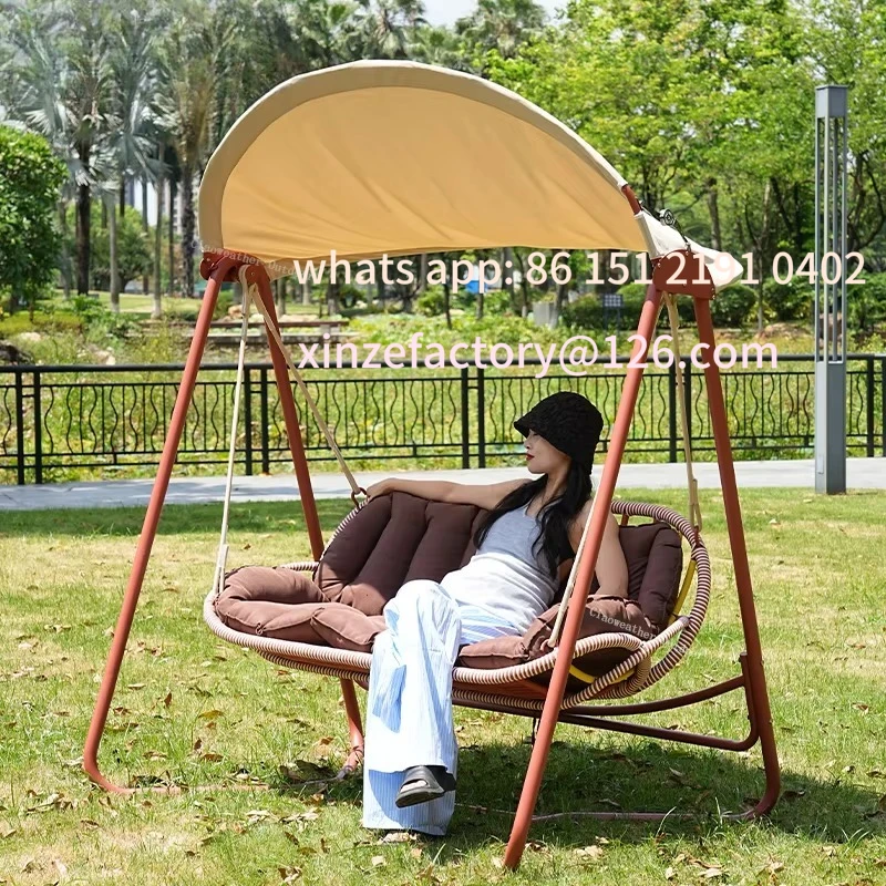 Customizable Deluxe 2-3 Seat Garden Swing Chair Patio Backyard Outdoor Swing Ceiling Seat Cover Universal Outdoor Furniture