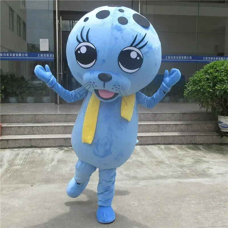 

Christmas Mascot Blue Seals Mascot Sea Lions Mascot Seaquarium Aquarium Adult Cartoon Character Ocean Theme Mascotte Fancy Dres