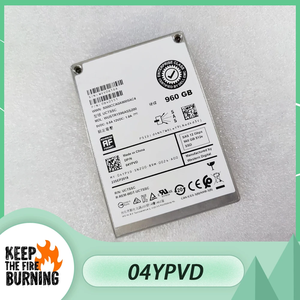 

For Dell For EMC Original 04YPVD 4YPVD 960G SAS 2.5'' 12G SSD Server Solid-State Drive