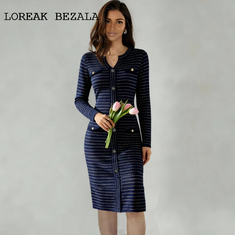 

Женское трикотажное платье Эластичное темно-синее французское платье с небольшим ароматом Весна/Лето Платье для светского отдыха Цельное платье