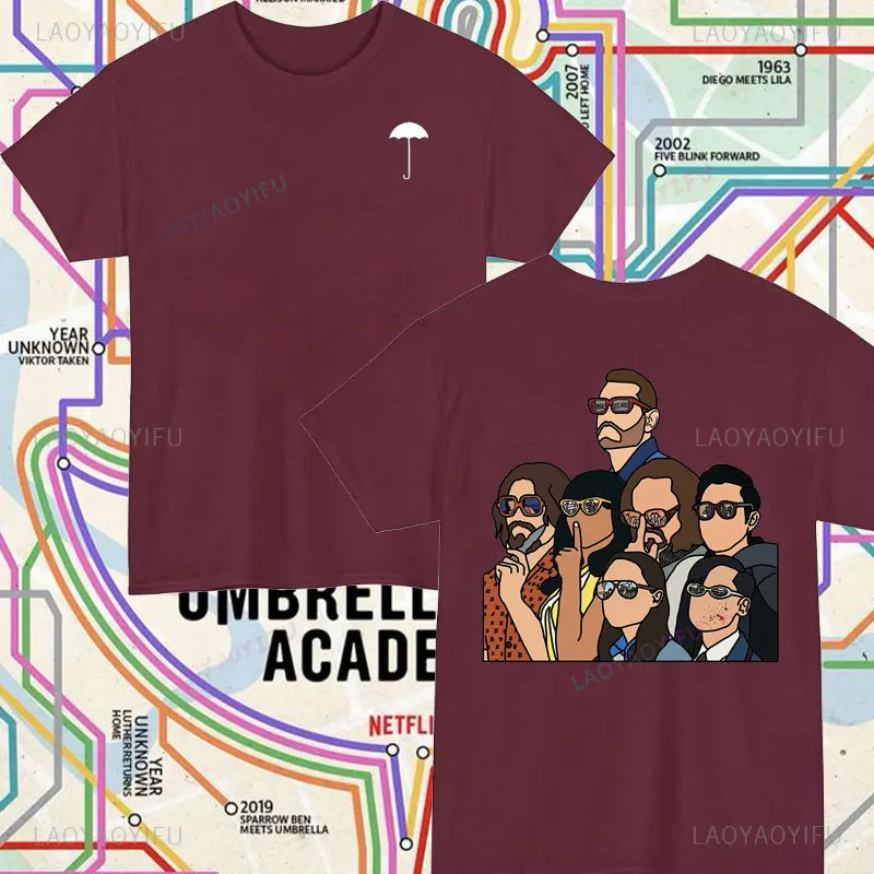 The Umbrella Academy Men Double Sided T Shirts Gril High Quality Short Sleeve Tshirts Casual Man Tops Tee Female Streetwear image 5