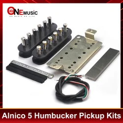 [Pickup DIY Kits] Alnico 5 Humbucker Pickup Kits-Cupronickel Baseplate/ Fixed/Adjustable Pole Piece/4C Cable Pickup Kits