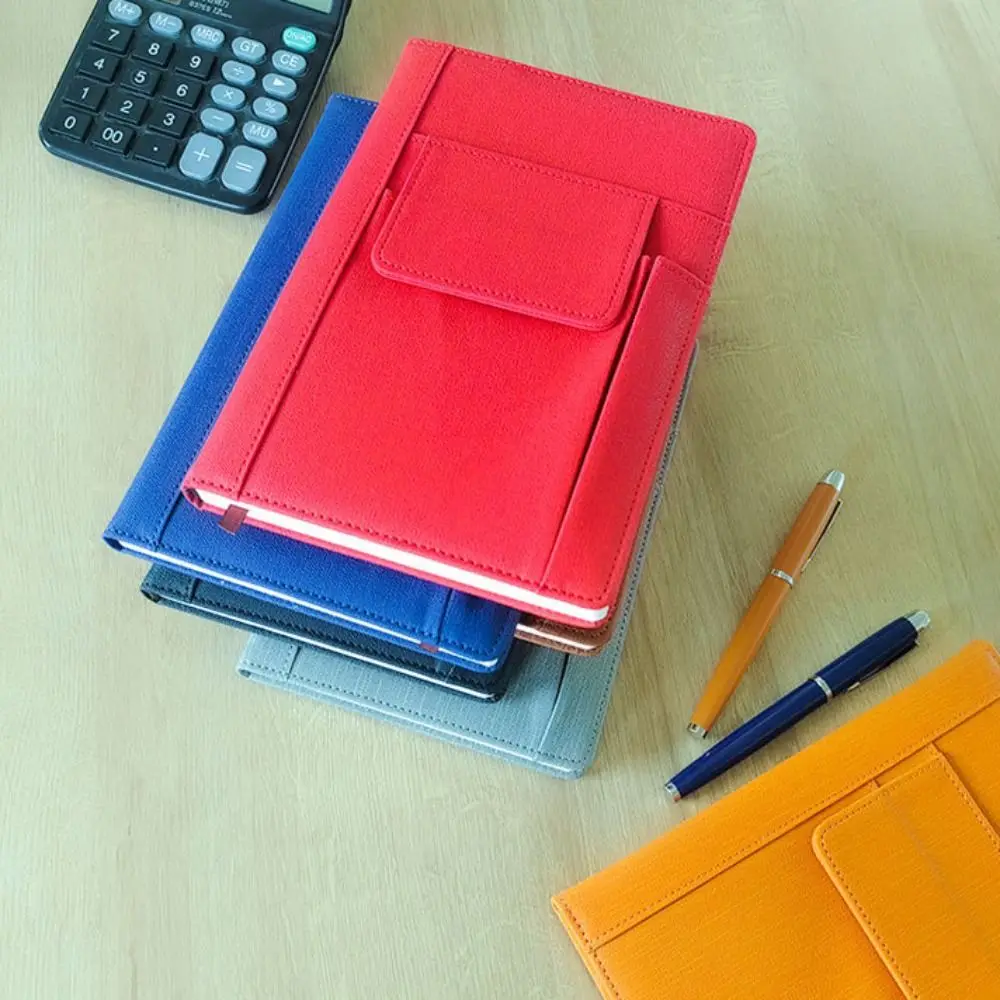 Cuaderno A5 de moda con bolsillo para hacer lista, cuaderno Retro de cuero PU, diario, suministros escolares, libros de minutos de reuniones para estudiantes