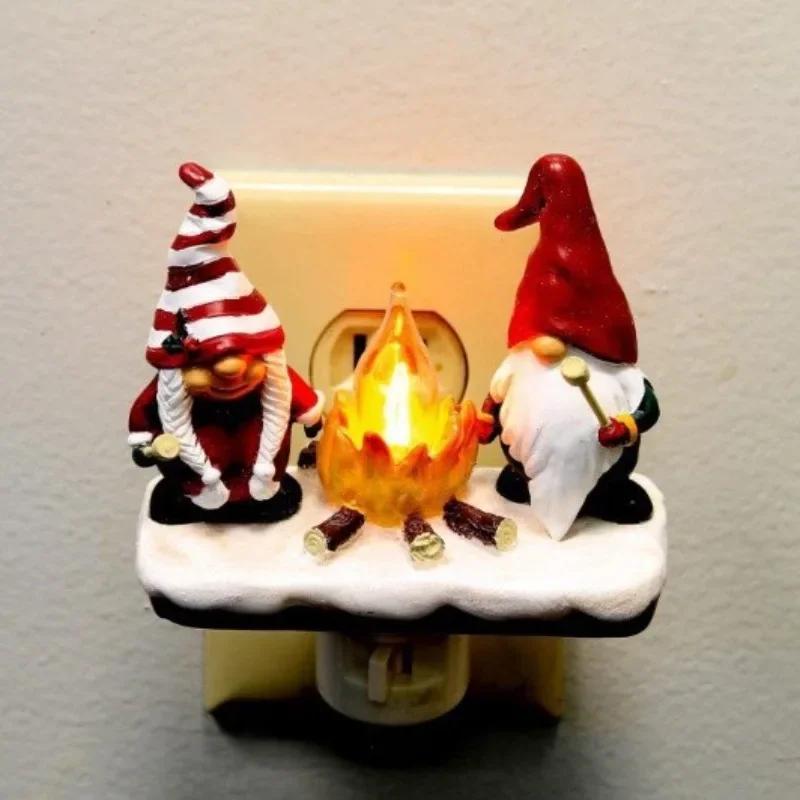 Xiaomi  Christmas Night Light Socket US Plug LED Resin Christmas Wall Lamp For Bedroom Bedside New Year Decoration Children Gift