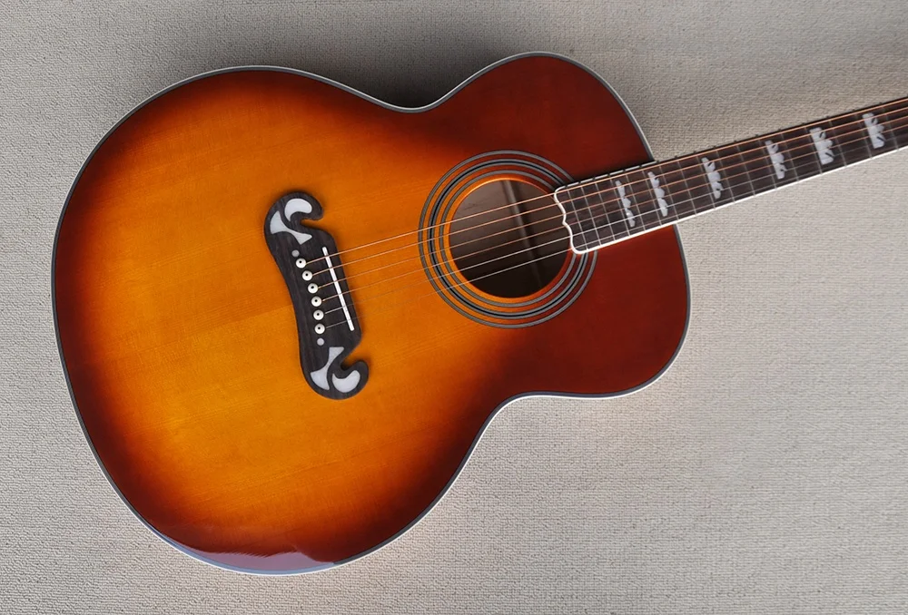 Flyoung Sunburst 43 Inches Acoustic Guitar SJ200 Model Top Solid