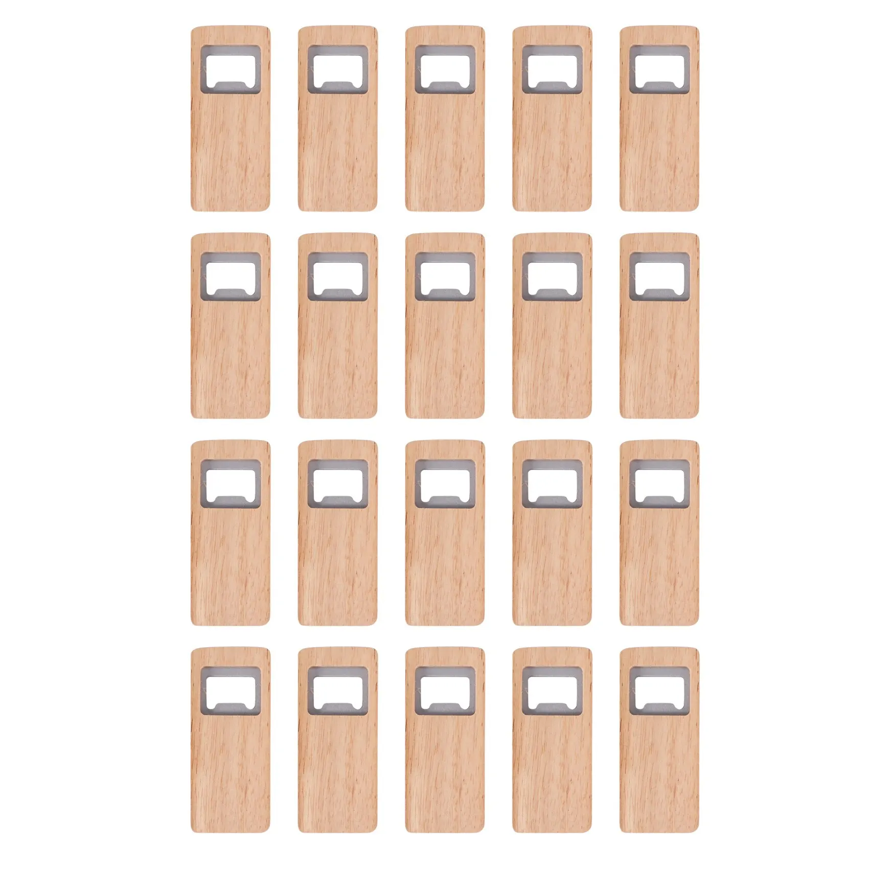 Hot Selling-20Pcs Wood Beer Bottle Opener Wooden Handle Corkscrew Stainless Steel Openers Bar Kitchen Accessories Party Gift,20P