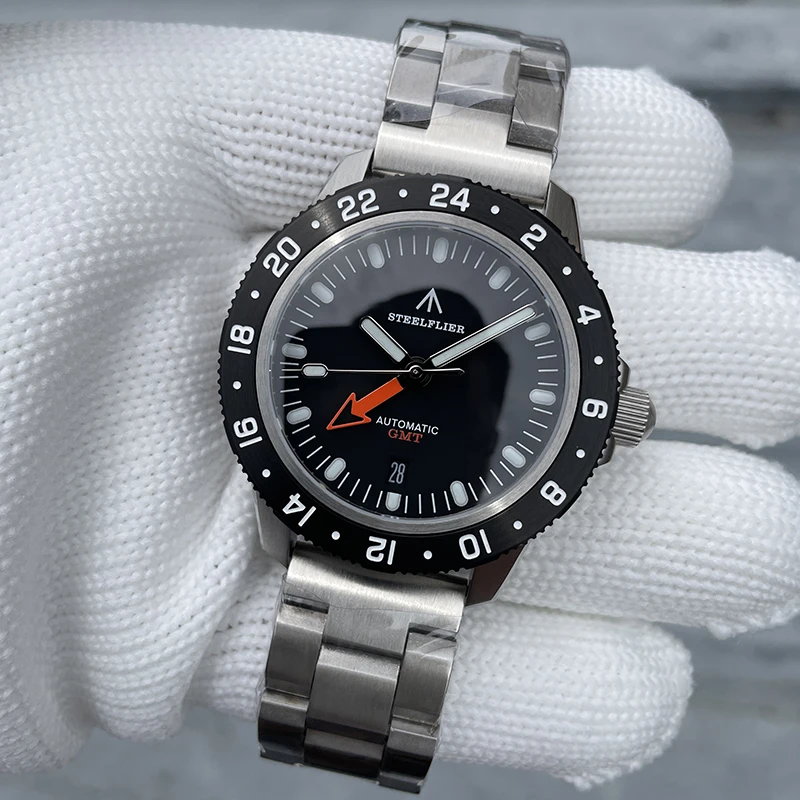 

Мужские автоматические часы STEELDIVE, военные, 41 мм, механические наручные часы для дайвинга, 20ATM, водонепроницаемые, BGW-9, светящиеся, NH34