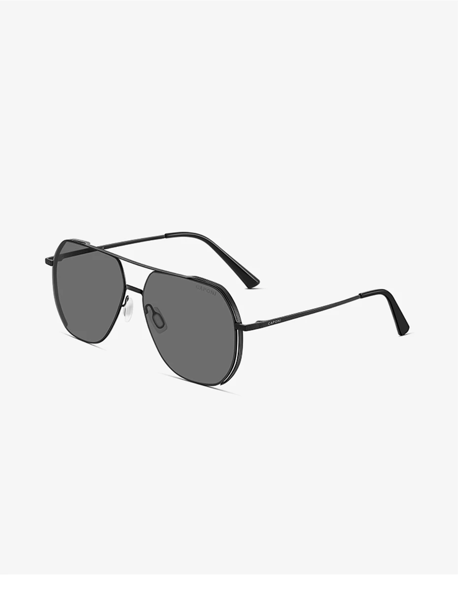 CAPONI Pilot Aviator Polarisierte Männer Sonnenbrille Klassische Doppel Brücke Designer Outdoor Sonnenbrille Anti Glare Schwarz Schatten CP35707 – Detail 15