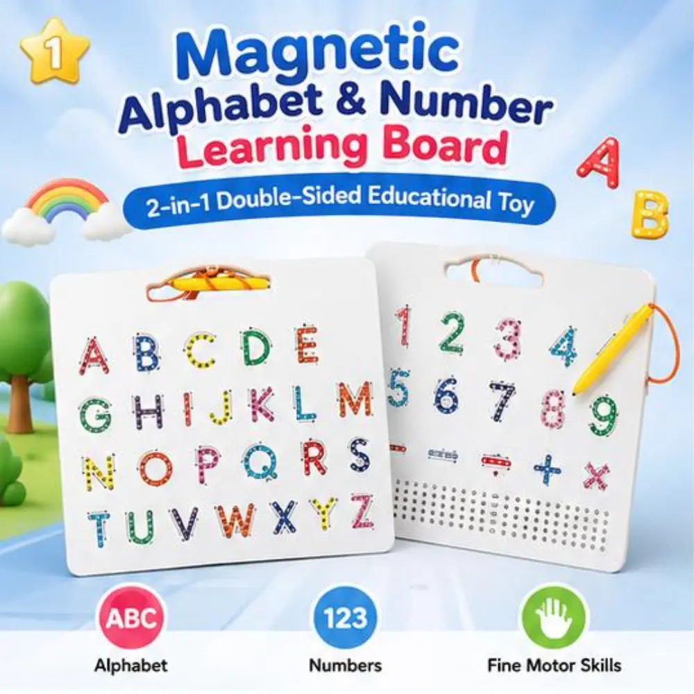 Double-Sided Magnetic Steel Ball Drawing Board Magnetic Plastic Alphabet Learning Board Writing Practice Board