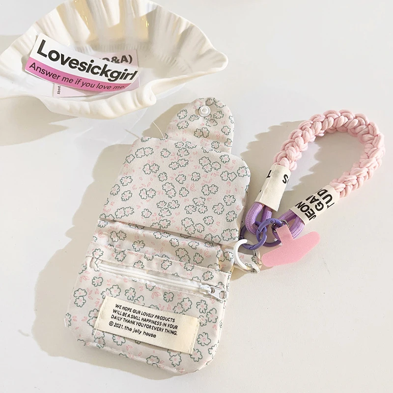 Cartoon Cute Wallet Phone Chain Pendant Cellphone Strap Rope Coin Change Earphone Earbuds ID Card Bag Decoration Key Ring