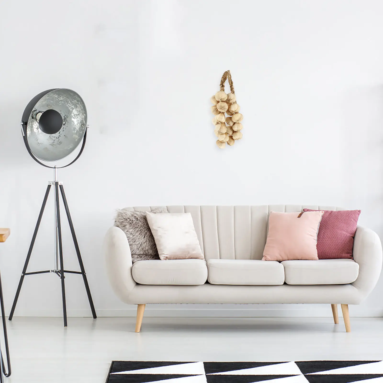 2 Piezas de Colgantes de Ajo Artificial, Decoración de Pared con Aspecto Realista, Ideal para Cocina, Hotel, Escuela