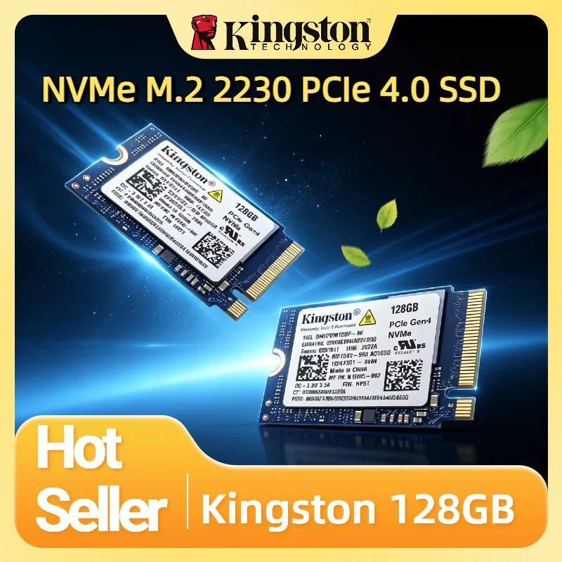Pacote OEM Kingston SSD 128GB M.2 2230 NVMe PCIe 4.0 Unidade de Estado Sólido Interna de Baixo Consumo e Alto Desempenho para Laptop