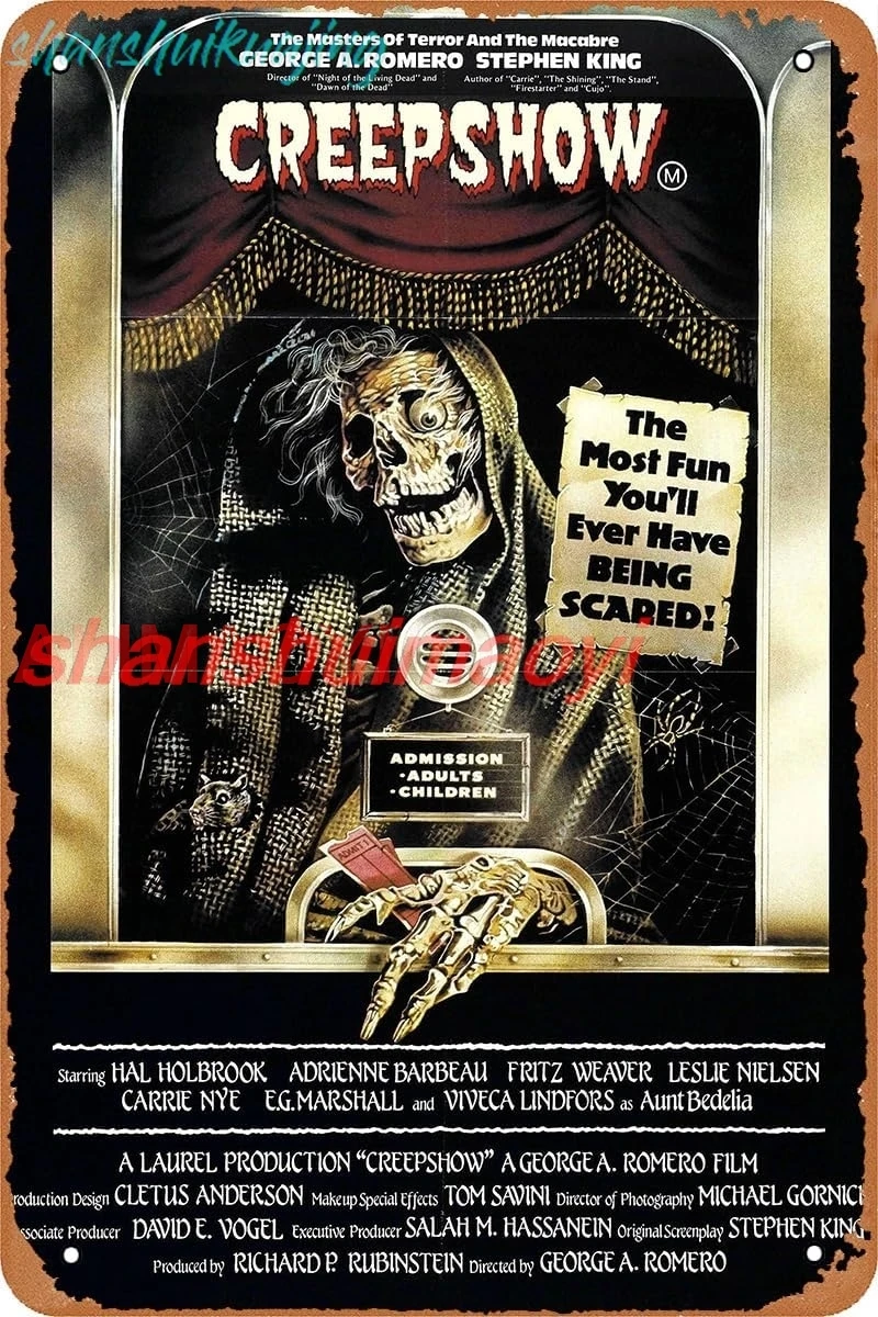 Vintage Tin Sign Retro Metal Sign Creepshow (1982) Horror Movie Poster for Cafe Bar Office Home Wall Decor Gift 12 X 8 inch sign