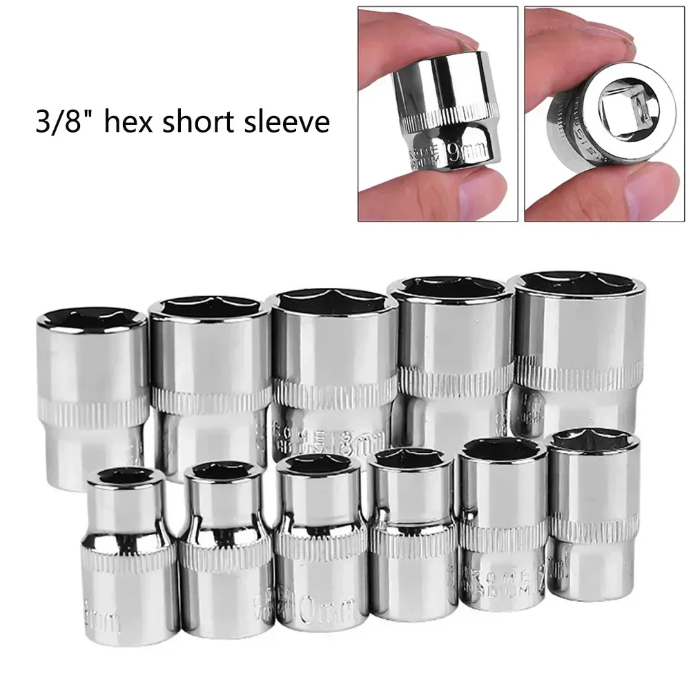 1pc 6-22mm 3/8inch Hex Socket Wrench Head Keys Socket Wrench Metric Double End Hexagons Sleeve For Ratchet Wrench Auto Repair