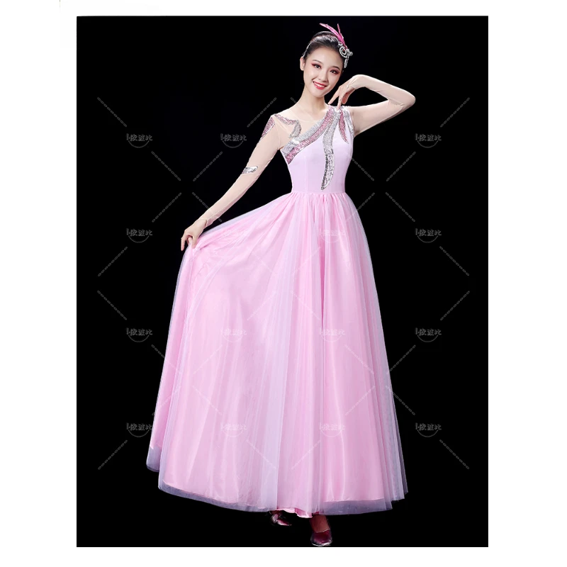 Opening Dance Large Swing Dress Costume atmosfera moderna da donna 720 gradi Dress Dance