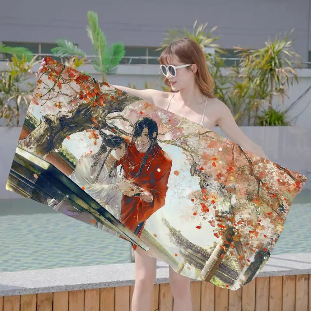 Anime Heaven Officials Blessing Anime Beach Swimming Towel Soft Absorbent Washcloth Children's Gifts for Kids Travel Camping Gym