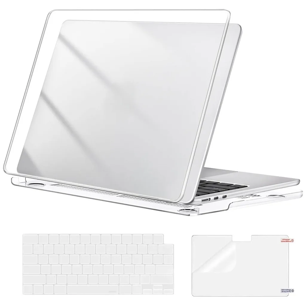 Crystal Clear Case for MacBook Air 13 inch 2025-2022 M4 A3240 M3 A3113 M2 A2681 Plastic Shell with Keyboard Cover Screen Film
