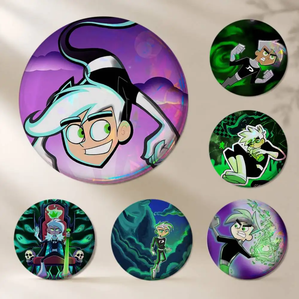 Cartoon D-Danny Phantom Brooches Cartoon Badge Pins Backpack Hat Accessories Friend Gift