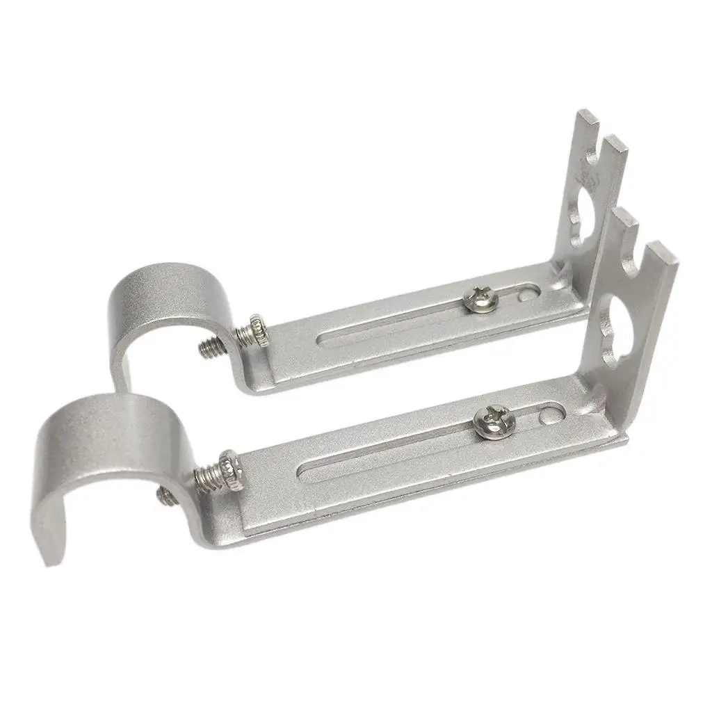 Iron Curtain Pole Rod Bracket Adjustable Wall Mount Holder Heavy Duty Fixing for Bedroom Curtain Rods