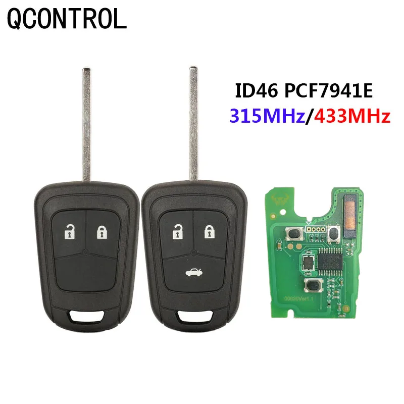 

QCONTROL Remote Car Key 315/433Mhz ID46 PCF7941E for Opel Chevrolet Cruze Orlando ASTRA J 4 IV /INSIGNIA ZAFIRA C MOKKA Vauxhall