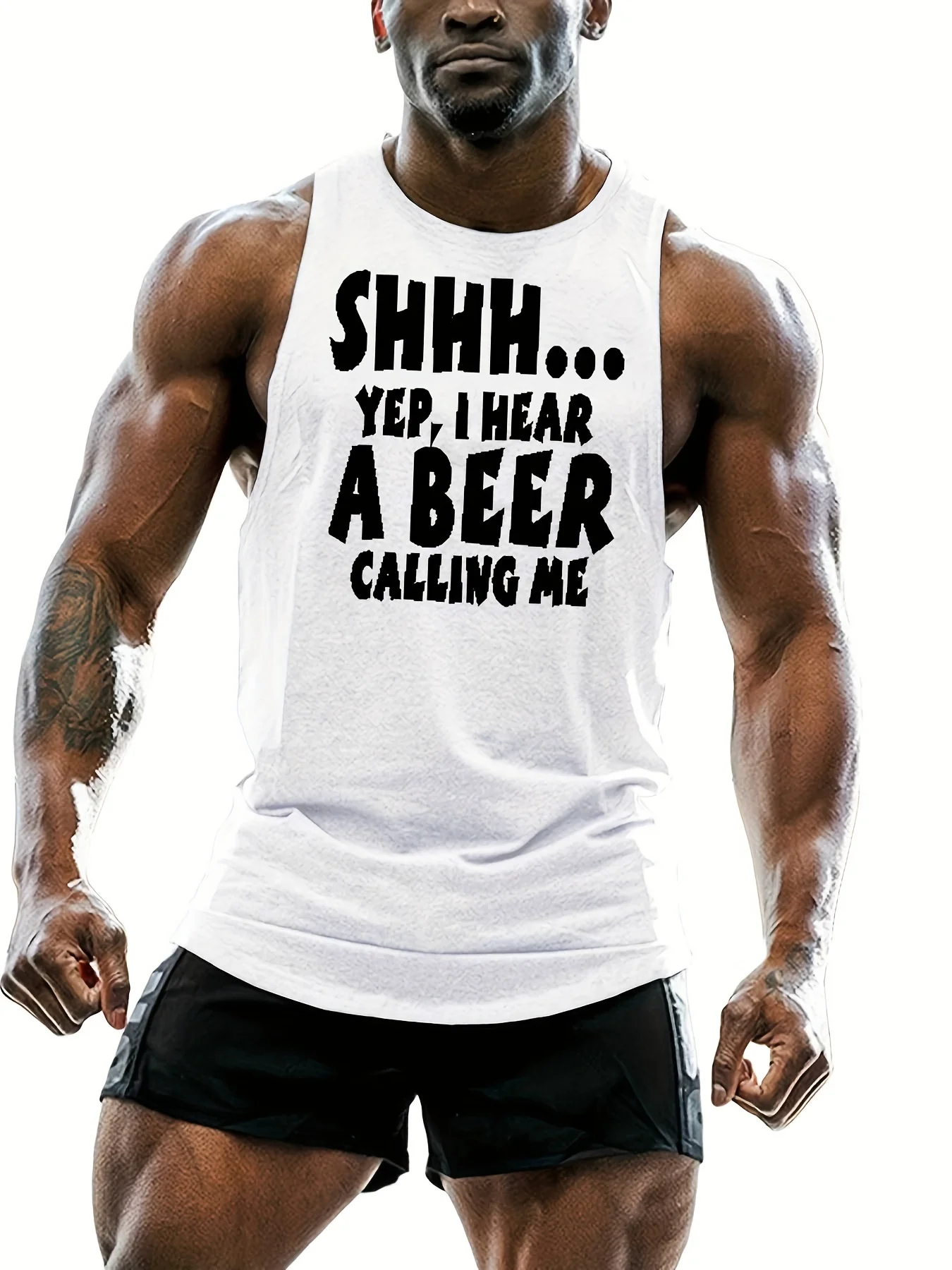 

Men's casual patterned printed stylish elastic comfortable vest for summer, large size, loose fit