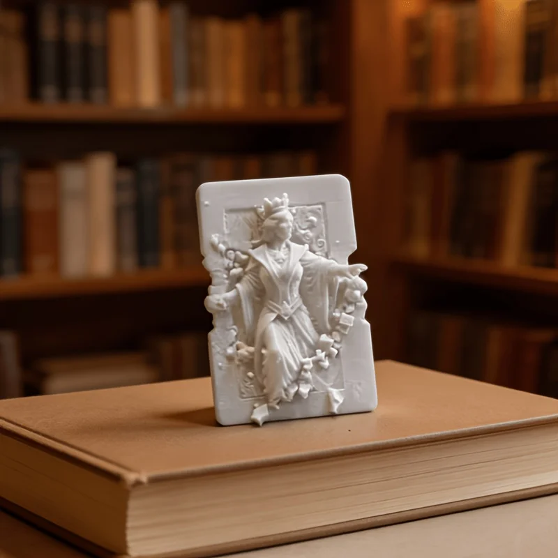 Gothic Queen Relief Card Figurine 3D Print Crown Queen Sculpture Desktop Game Peripheral Decor DIY Painting Blank Model Ornament