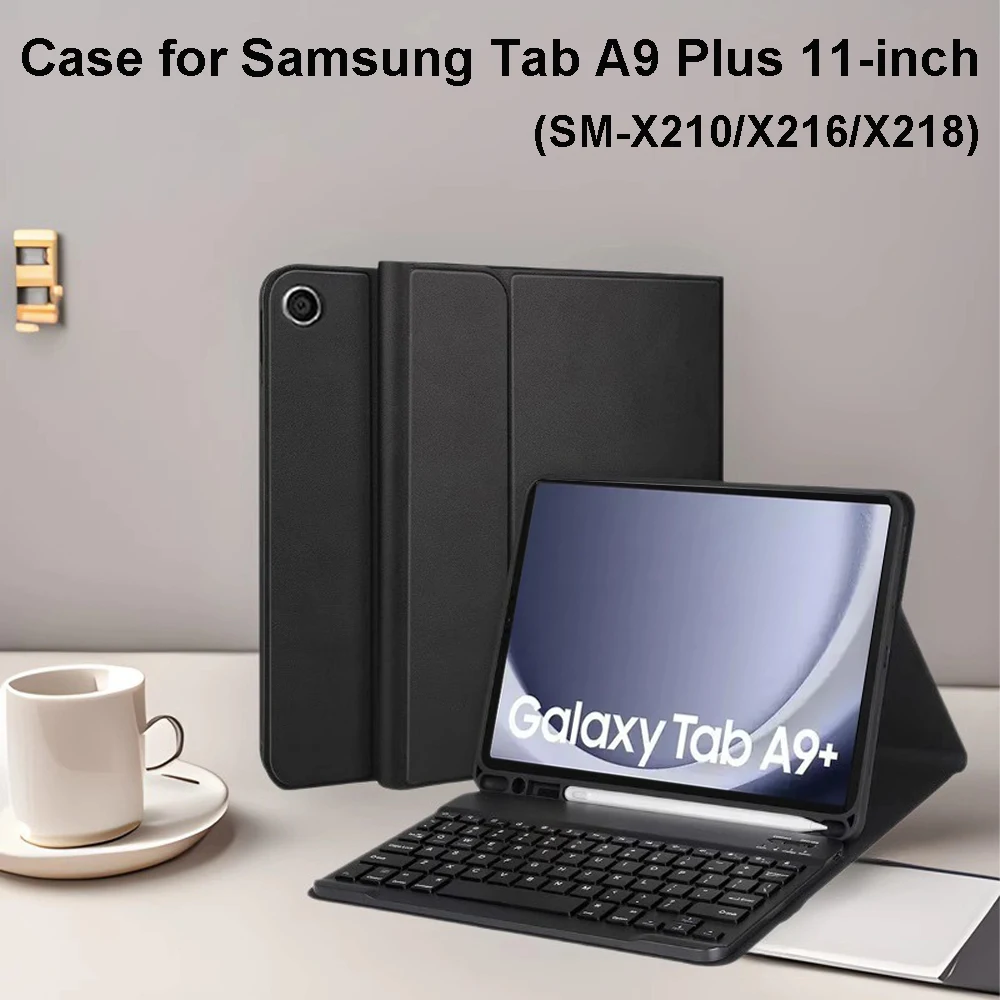 

Чехол для Samsung Galaxy Tab A9 Plus 11 дюймов, чехол с магнитной клавиатурой Bluetooth для Samsung Tab A9 + 11 дюймов, чехол-подставка Smart