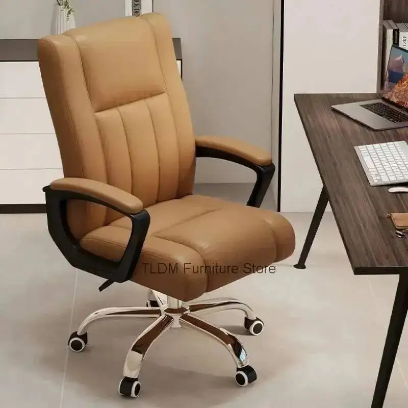 Cadeira de Escritório Executiva Ajustável com Apoios para Braços, Encosto Alto e Base Giratória, Cadeira Ergonômica para Home Office