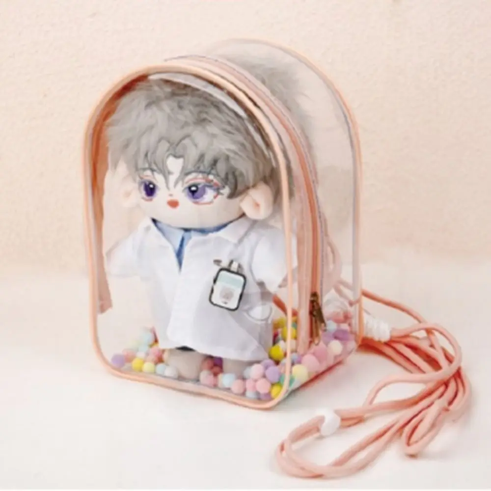 Multicolor Clear Outdoor Doll Bag Backpack Lanyard Clear Bags Doll Thicken Storage Pouch Transparent Thicken