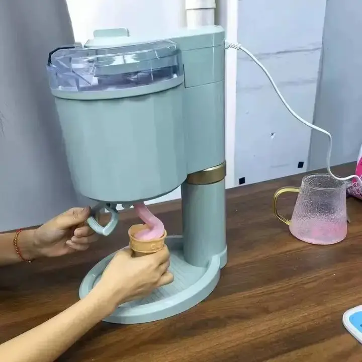 Home Small Children DIY Homemade Cone Machine, Ice Cream Machine, Mini Ice Cream Machine ,Fully Automatic Ice Cream Machine 53d5