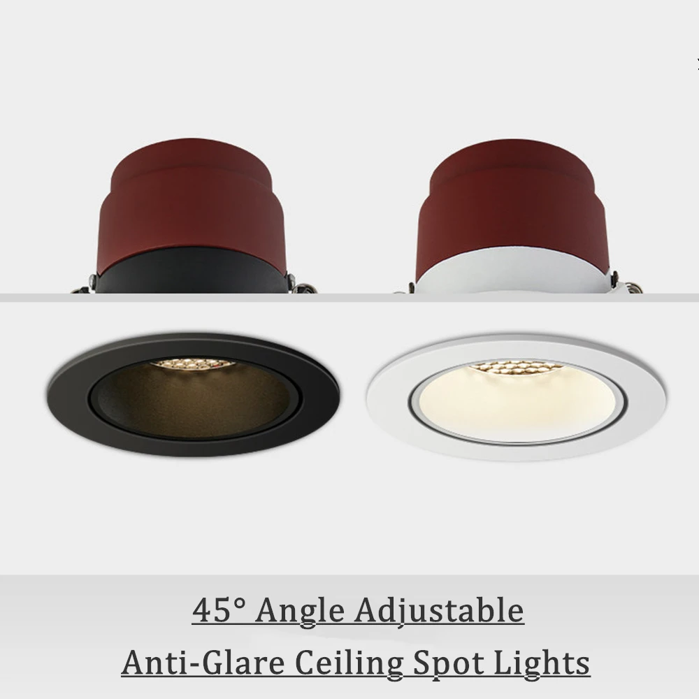 

Dimmable Led Downlights 220V 110V 7W 12W 15W Anti Glare Round Recessed Led Ceiling Light Aluminum Ceiling light COB Spot lamp